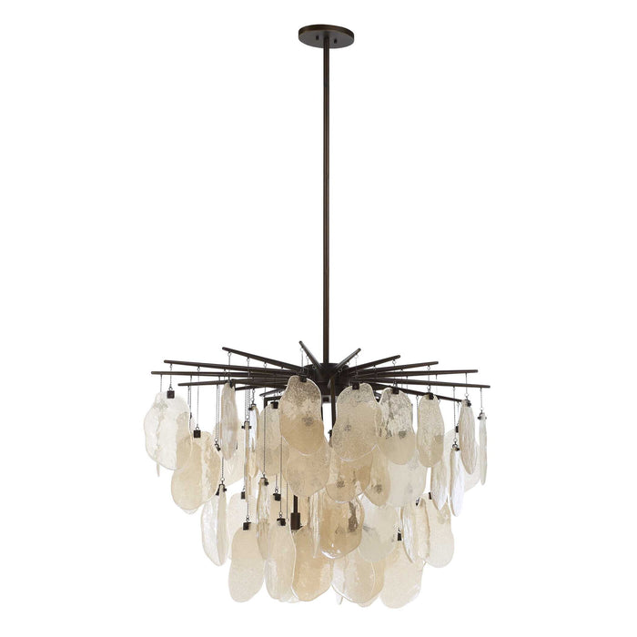 Seeded Shield - 8 Light Chandelier