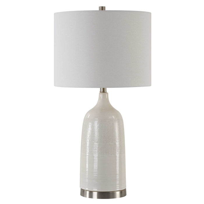 Ceramic & Fabric Table Lamp - White