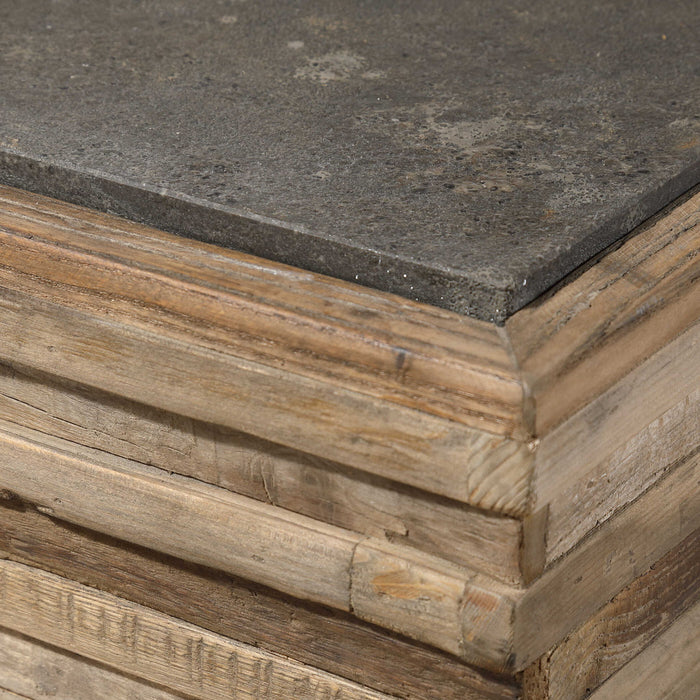 Malia - End Table - Gray / Woodtone