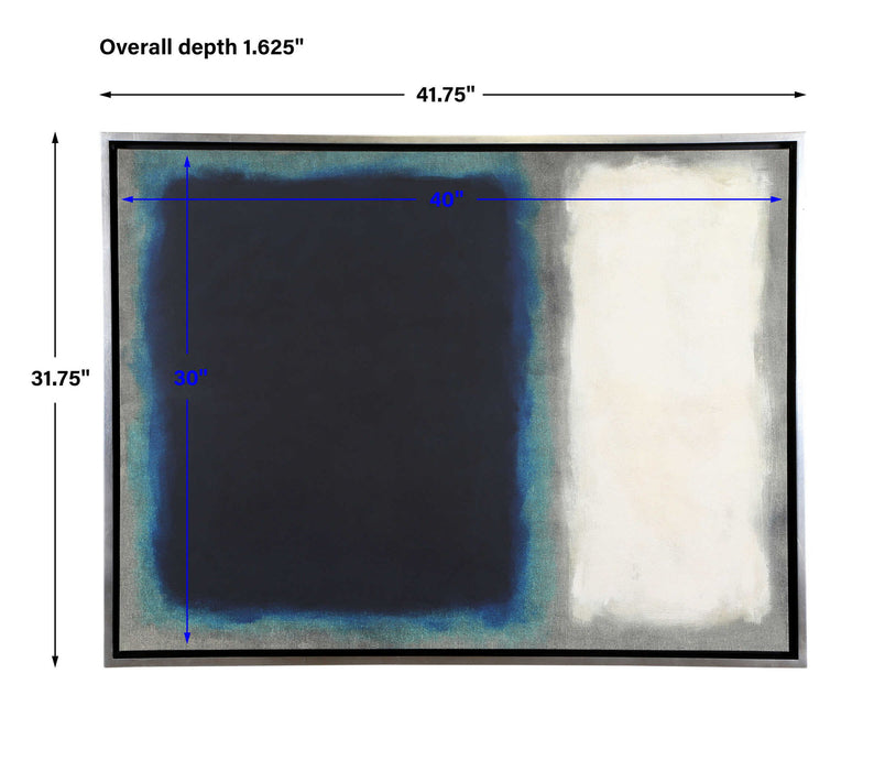 Solstice 1 - Framed Canvas - Black / Blue / Gray