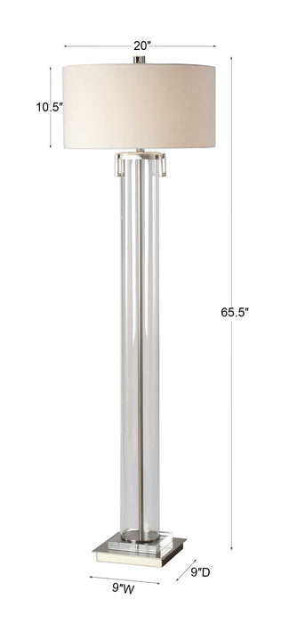Monette - Tall Cylinder Floor Lamp - Pearl Silver