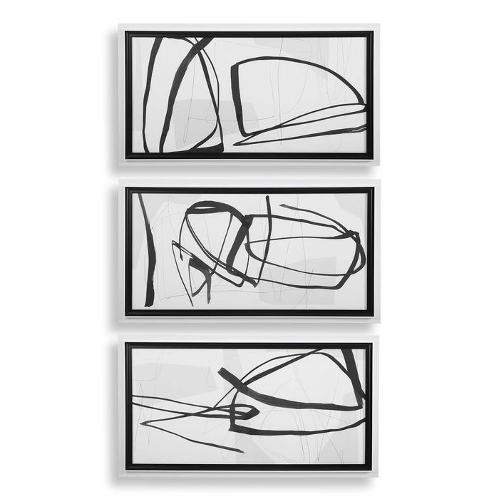 Jargon - Wall Art (Set of 3) - Black / White