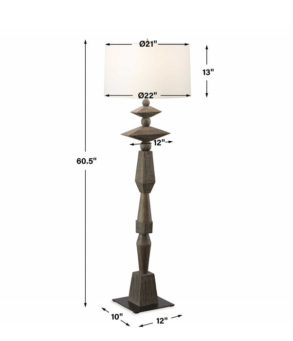 Lineage - Totem Floor Lamp - Woodtone