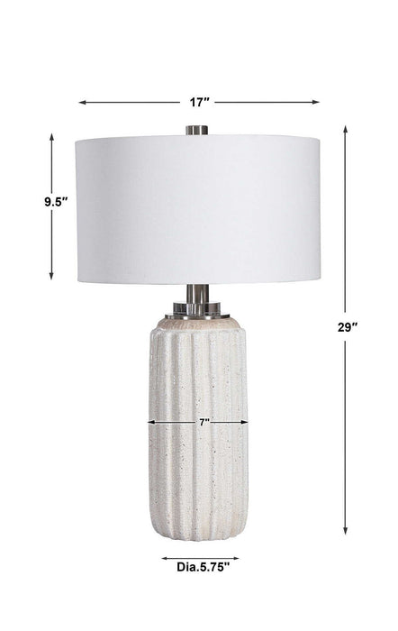 Azariah - Crackle Table Lamp - White