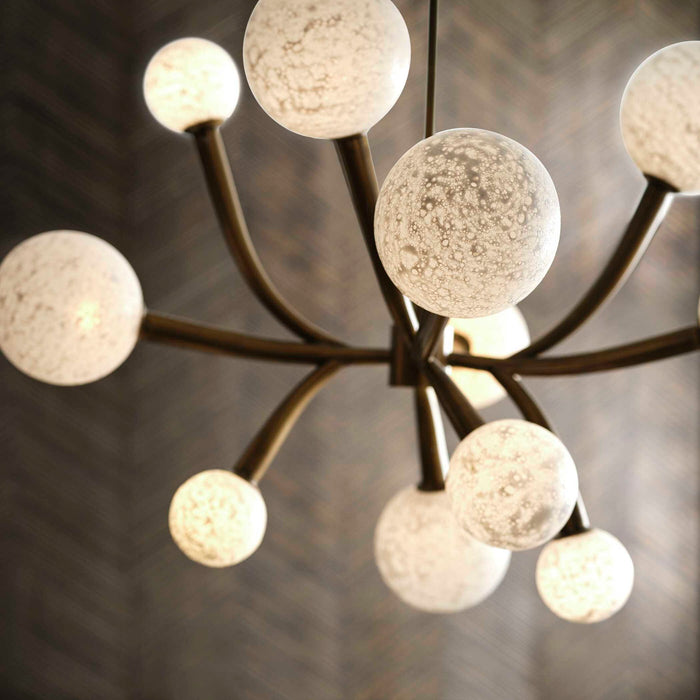 Lunar - 12 Light Pendant - Brass / White