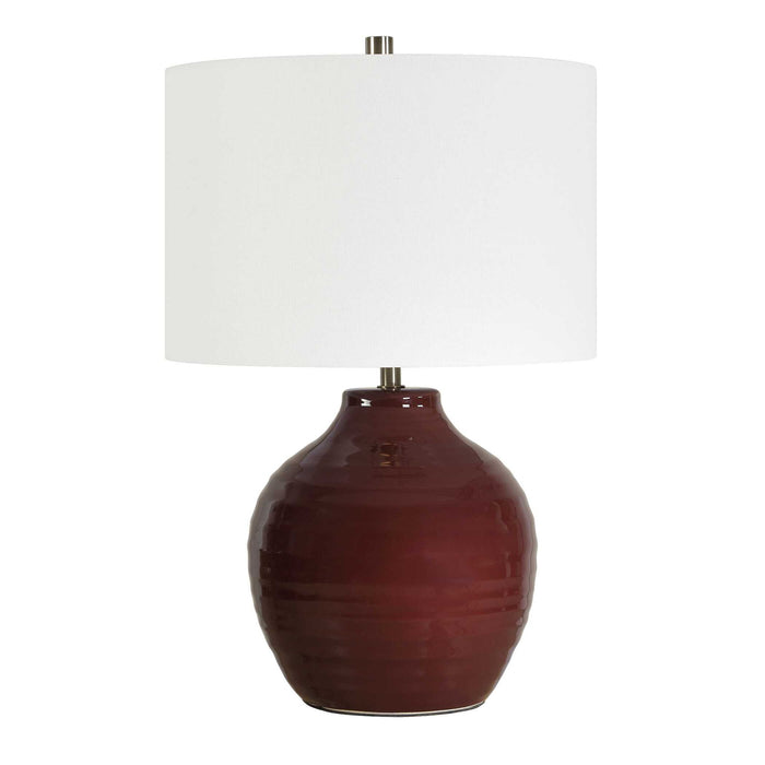 Table Lamp - Ruby Red / Antique Brass