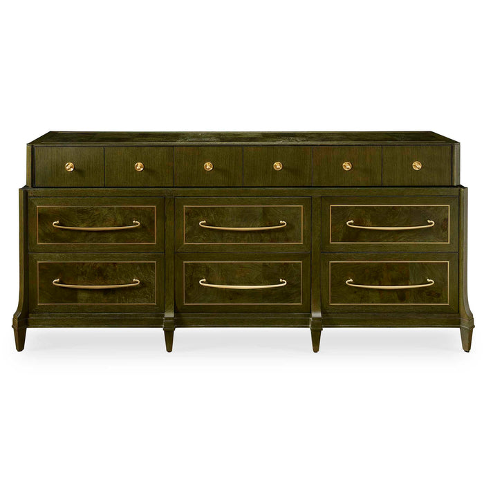 Green With Envy - 9 Drawer Chest - Green / Woodtone