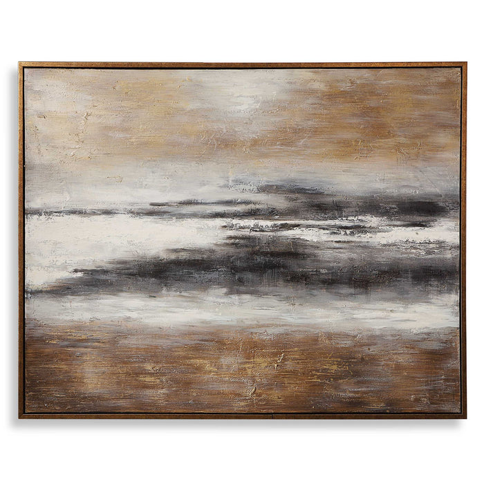 Moonlight - Hand Painted Canvas - Black / Bronze / Gold