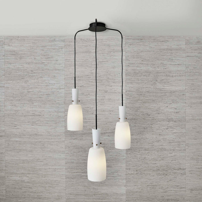 Pinion - 3 Light Pendant - Bronze / White