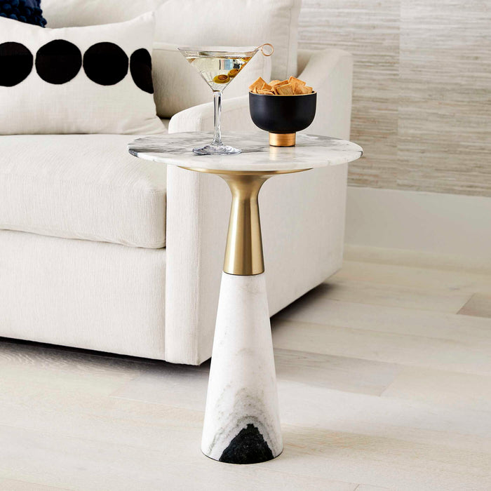 Panda - Accent Table - Black / Brass / White