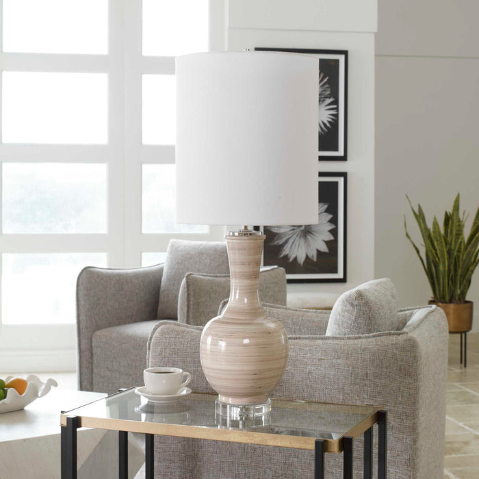 Chalice - Striped Table Lamp - Beige