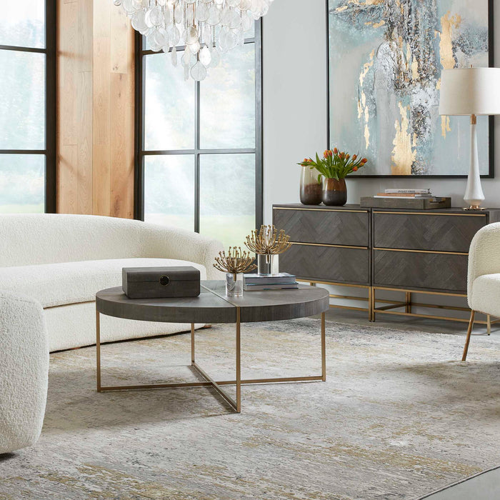 Taja - Round Coffee Table - Dark Brown