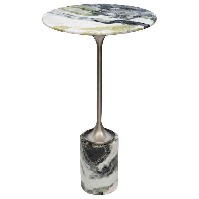 Pirouette - Accent Table - Green / Nickel / White