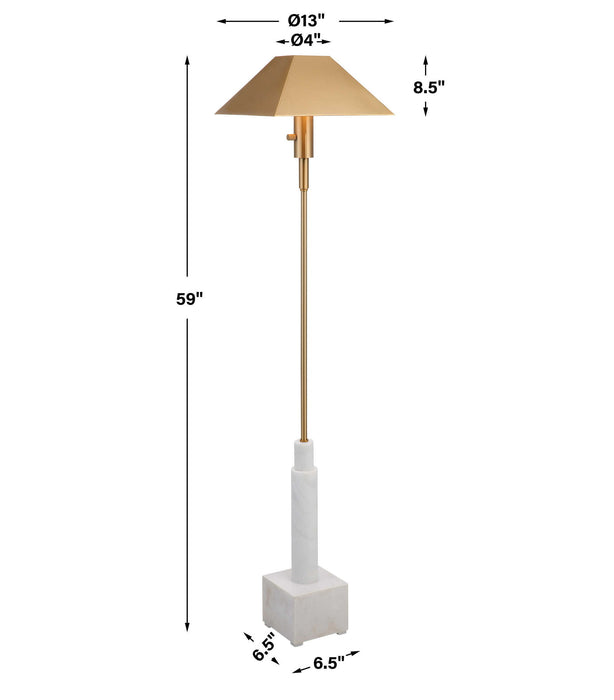 Telescope - Buffet Lamp - Gray Travertine/Bronze