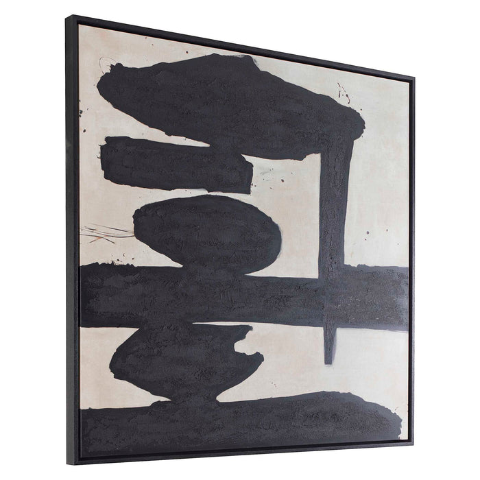 Rock On - Framed Canvas - Black / Beige