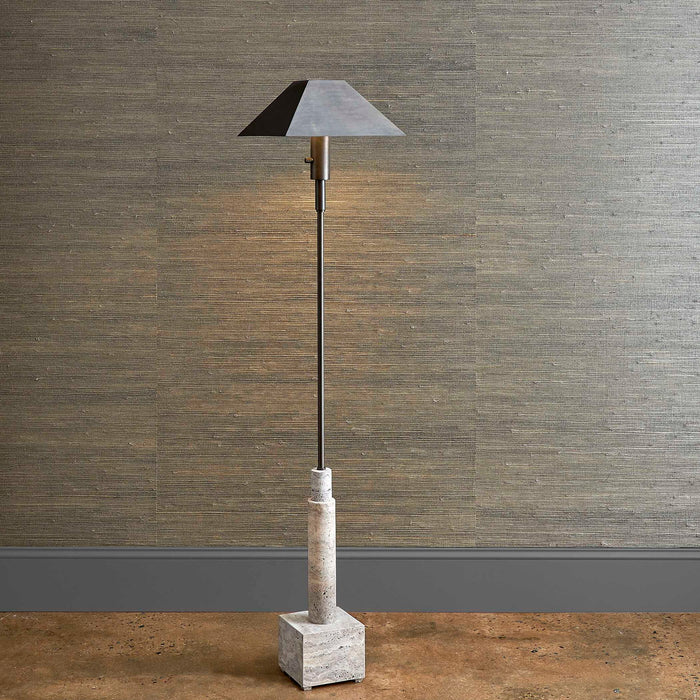 Telescope - Buffet Lamp - Gray Travertine/Bronze