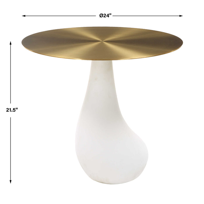 Ghost - Accent Table - Brass / White