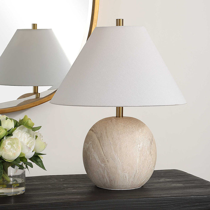 Table Lamp - White & Beige