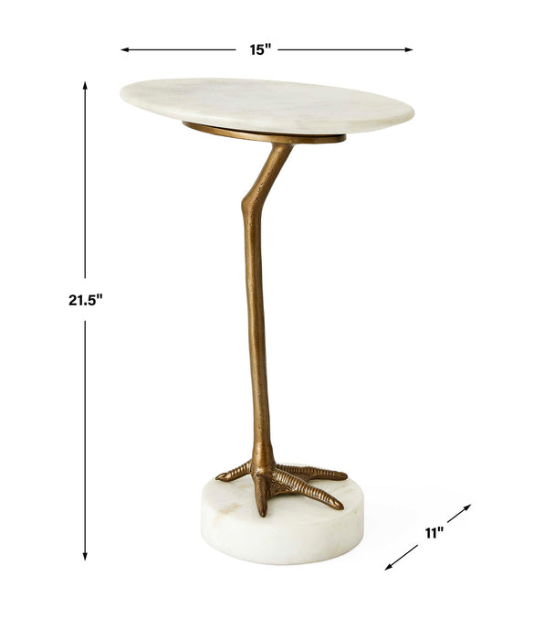 Taking A Stand - Side Table - Brass / White
