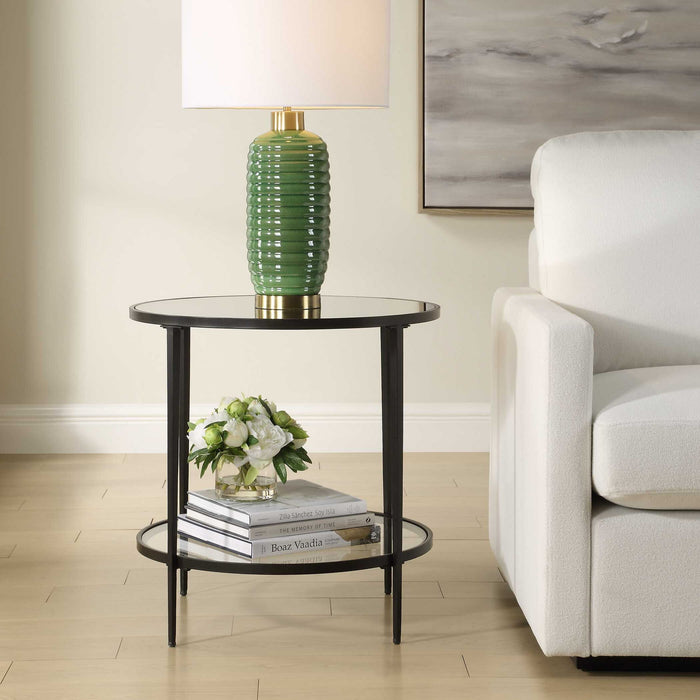 Accent End Table - Satin Black