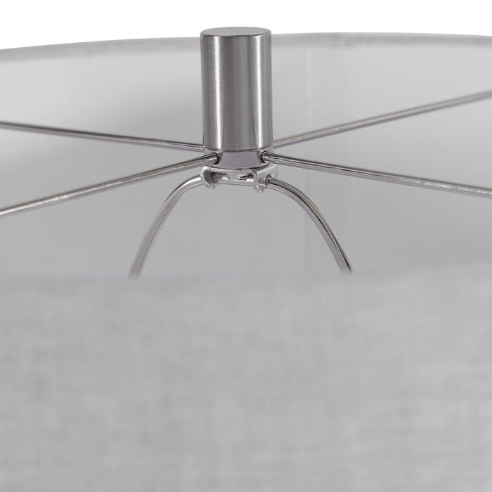 Savin - Ceramic Table Lamp - Pearl Silver