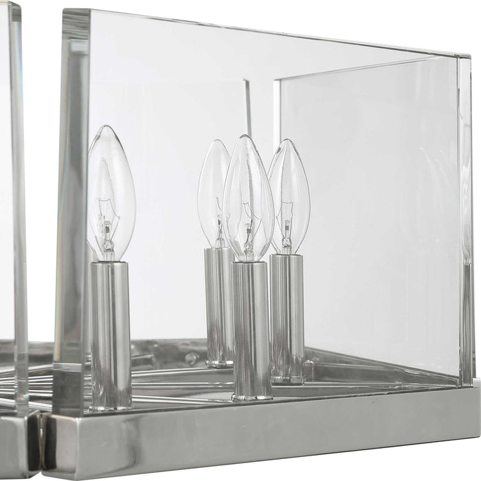 Crystal Ingot - 12 Light Pendant - Nickel / Silver