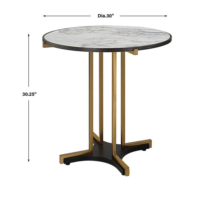 Resplendent - Bistro/Hall Table - Black / Brass / White