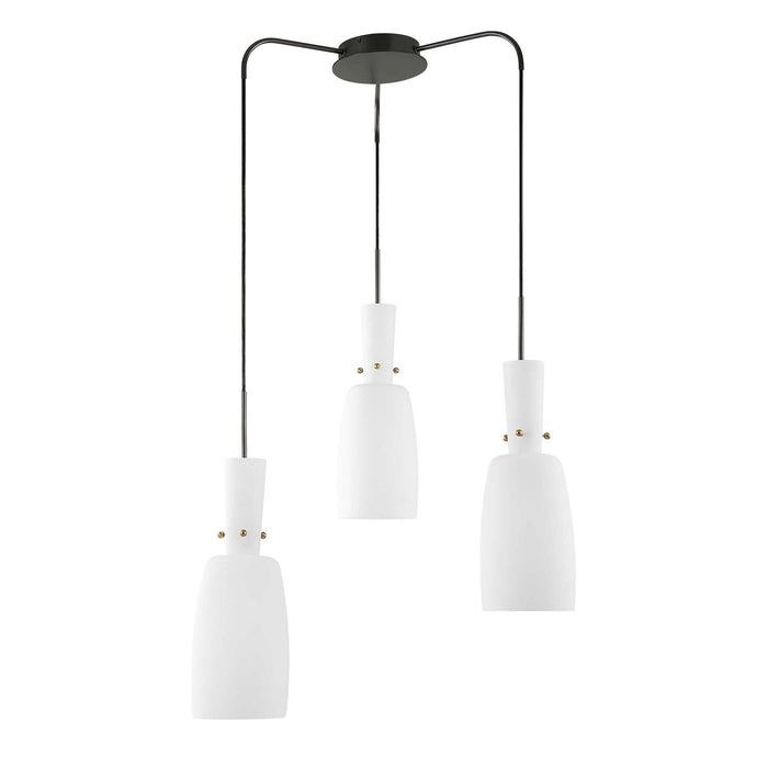 Pinion - 3 Light Pendant - Bronze / White