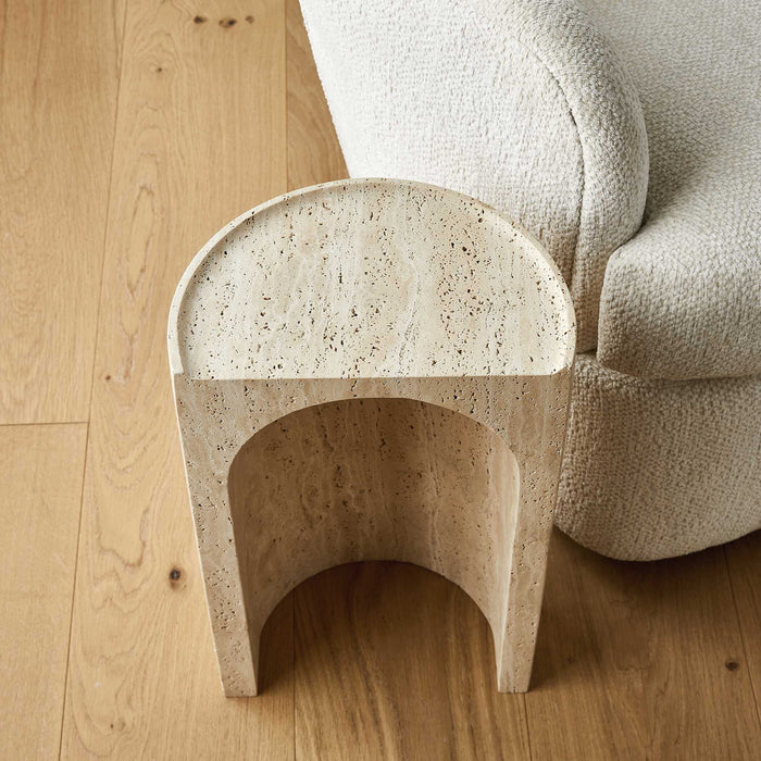 Basilica - Accent Table - Brown / White