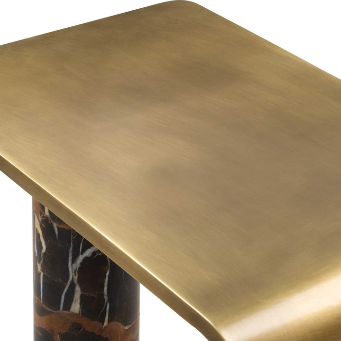 Pillar of Strength - Accent Table - Black / Brass / Brown