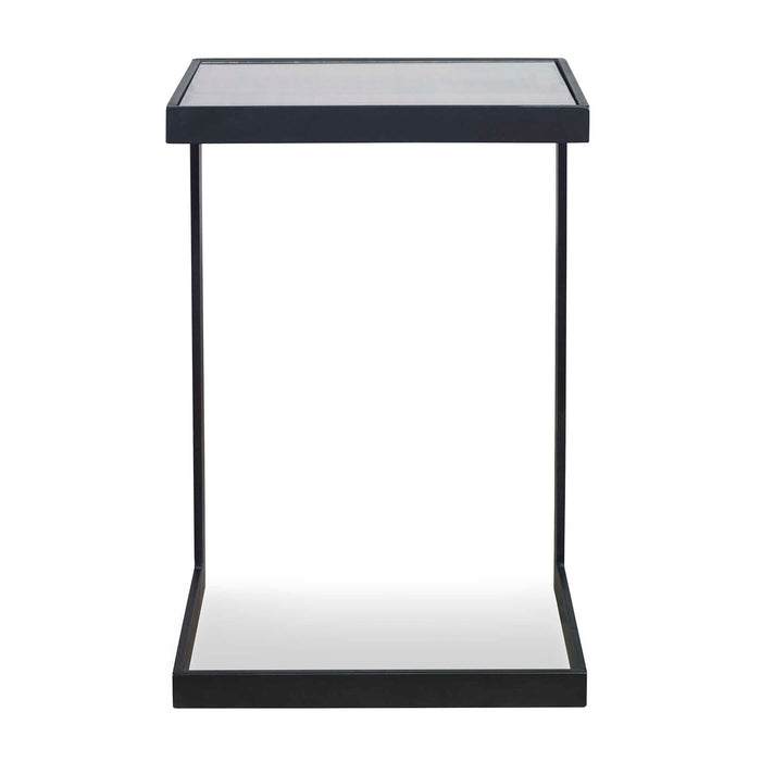 Windell - Cantilever Accent Table - Black & Pearl Silver