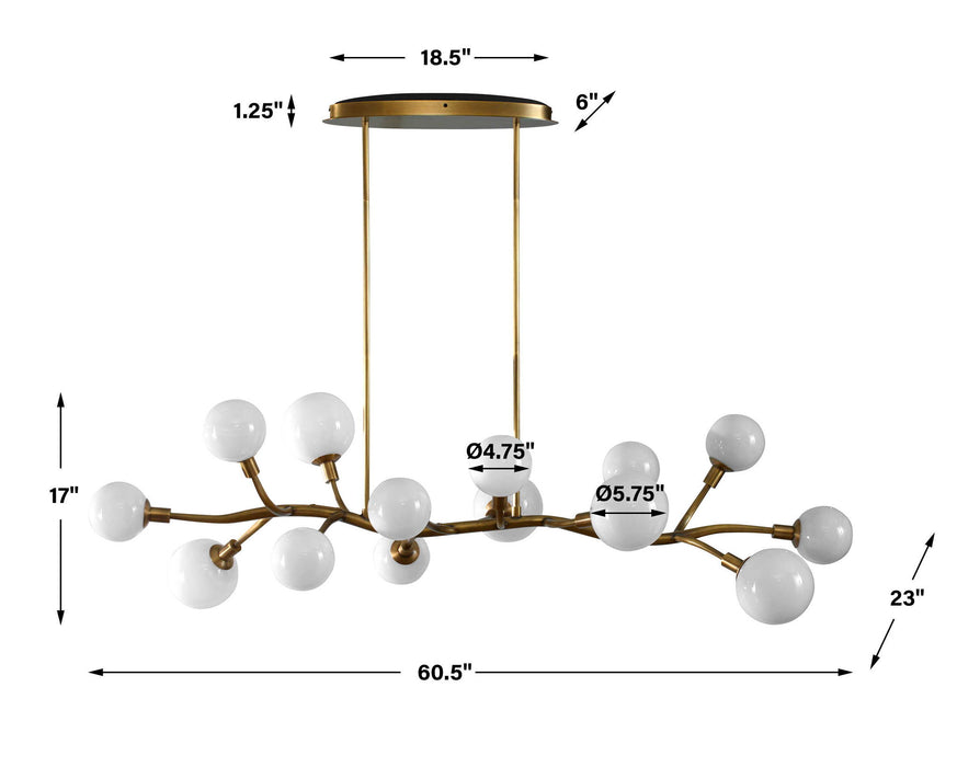 Meandering - 14 Light Pendant