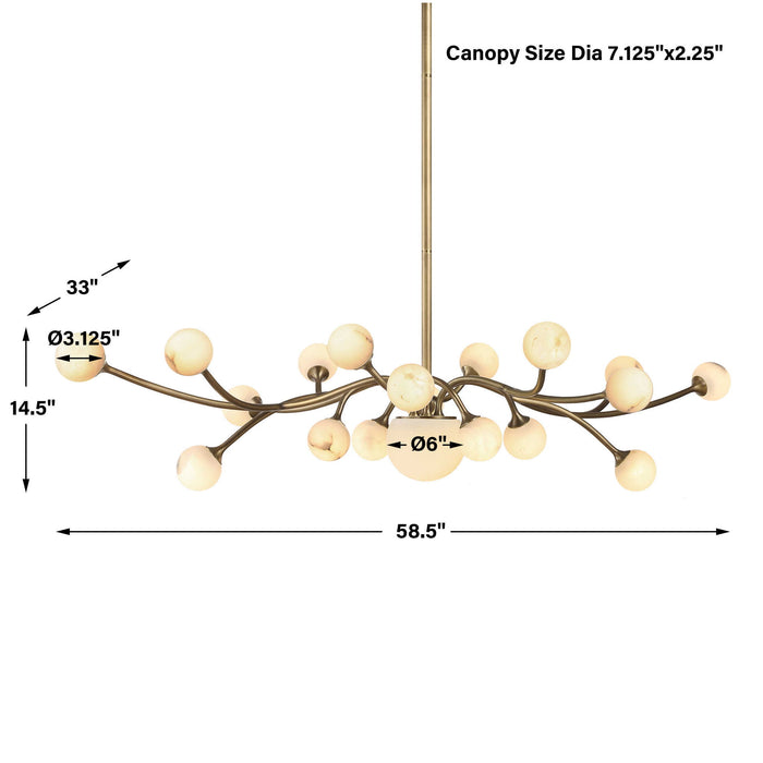 Flurry - 19 Light Pendant - Brass / White