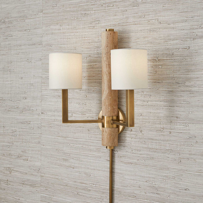 Commune - 2 Light Sconce - Brass