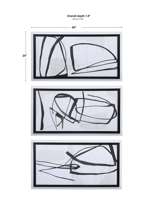 Jargon - Wall Art (Set of 3) - Black / White