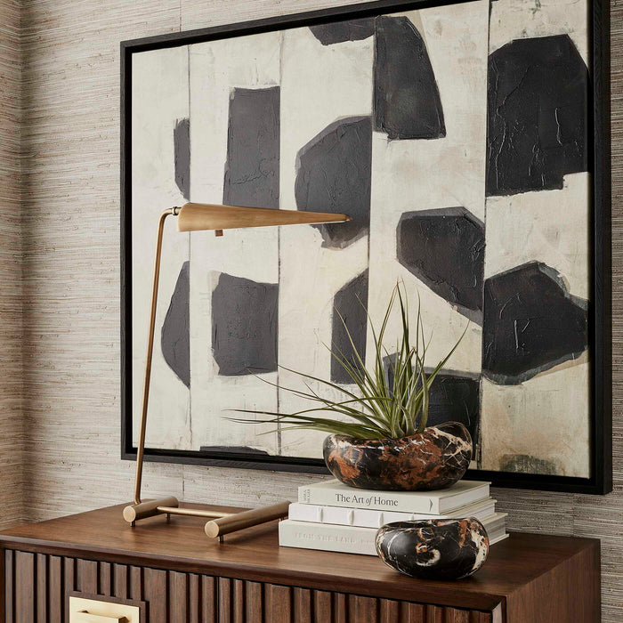 On The Line - Framed Canvases (Set of 2) - Black / Beige