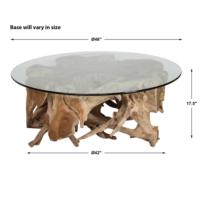 Center Root - Round Glass Coffee Table