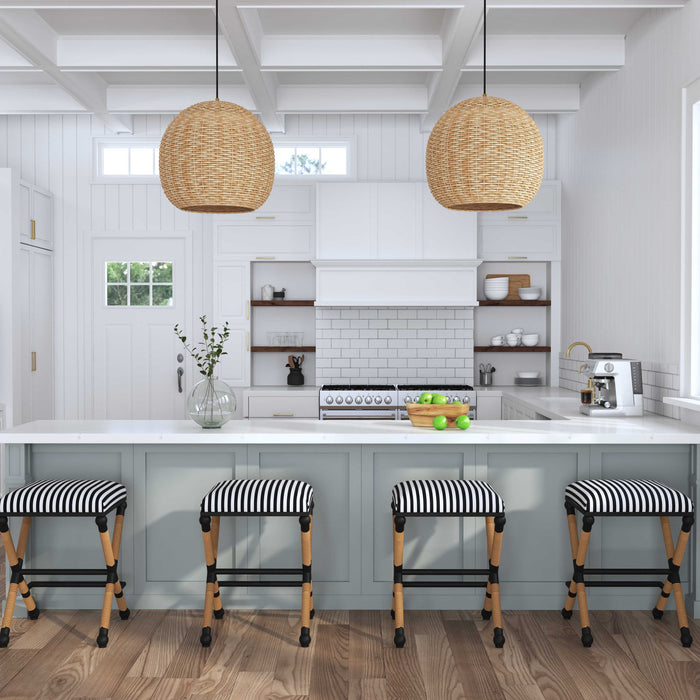 Seagrass - 1 Light Dome Pendant - Light Brown