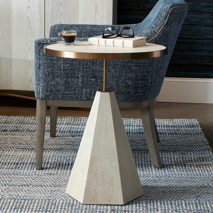 Pylon - Side Table - Brass / White