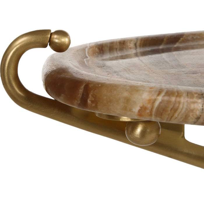 Sure Footed - Accent Table - Brass / Brown