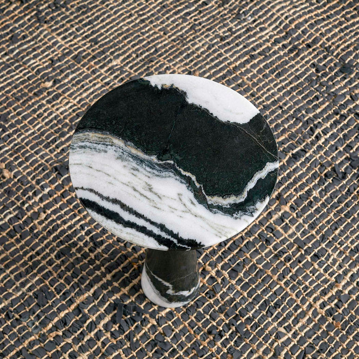 Panda - Accent Table - Black / Brass / White