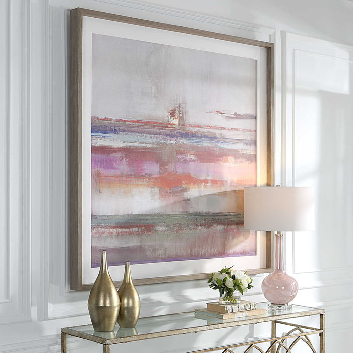 Torrent - Abstract Art Framed Print - Pink