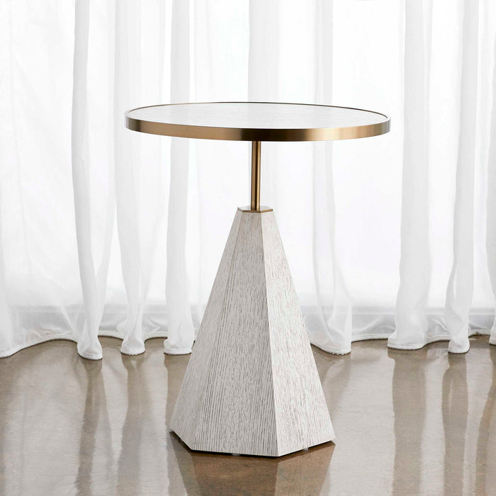 Pylon - Side Table - Brass / White