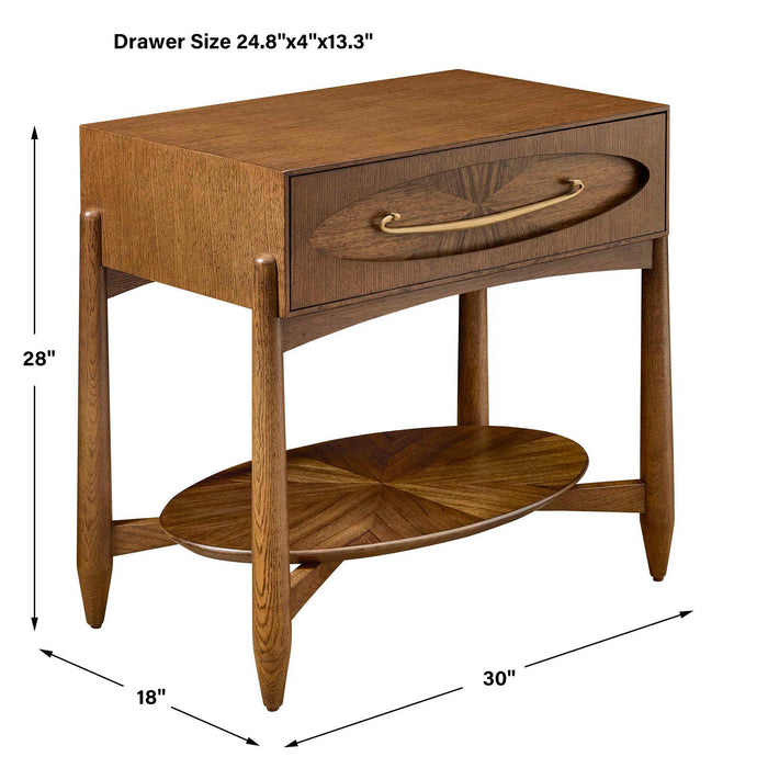 Tiger Eye - Side Table - Woodtone / Brass