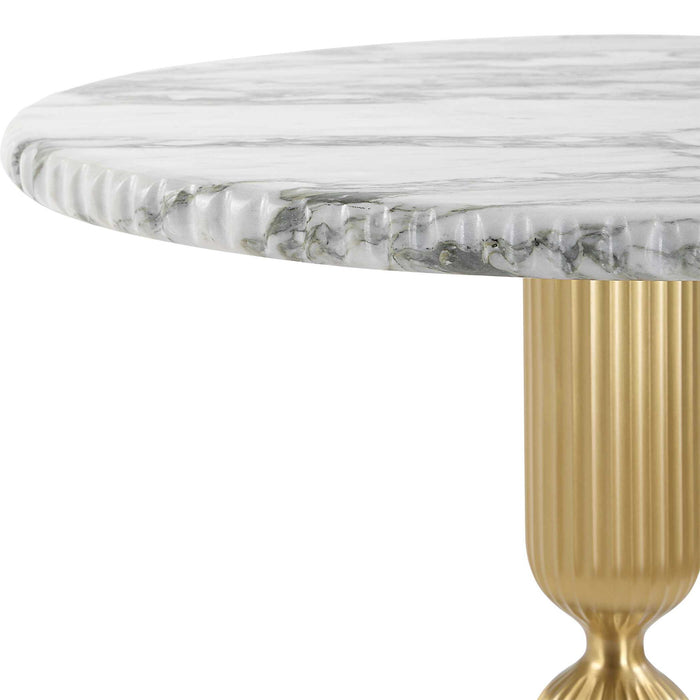 In a Pinch - Accent Table - Brass / White