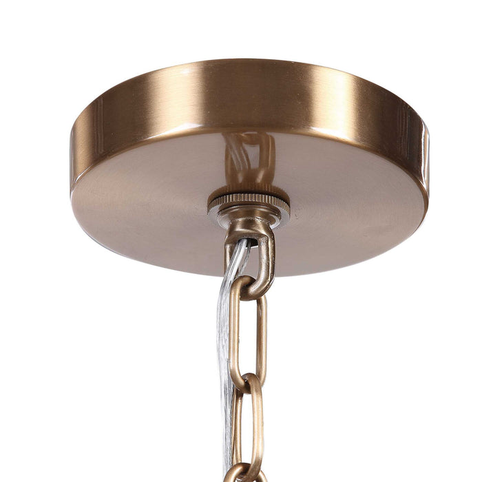 Golden Iridescent Pendant, 3 Light Pendant - Brass / Bronze / Gold