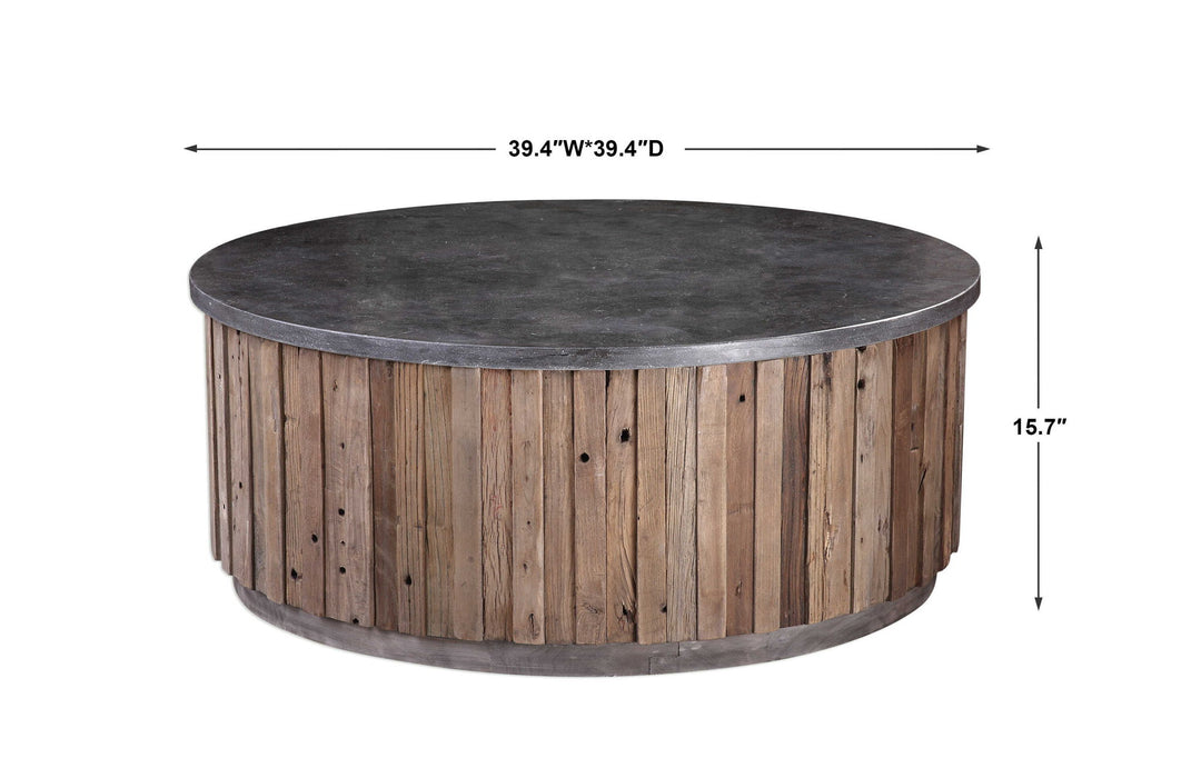 Finnegan - Coffee Table - Gray / Woodtone