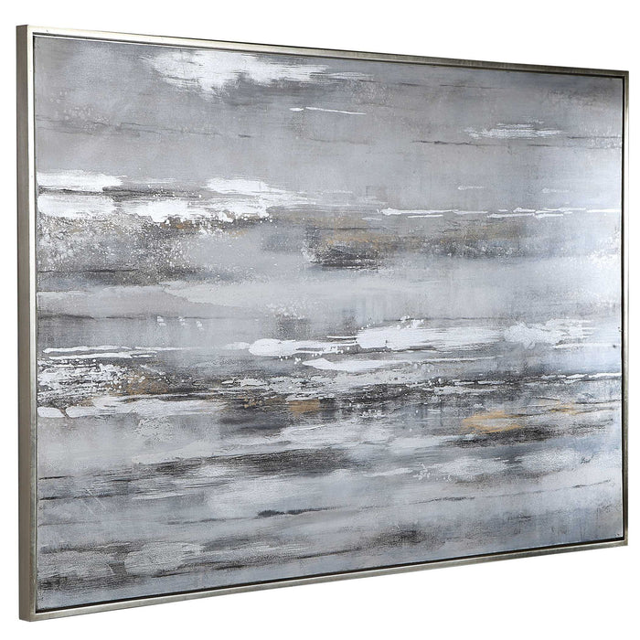 Smoky Waves - Hand Painted Canvas - Black / Brown / Gray