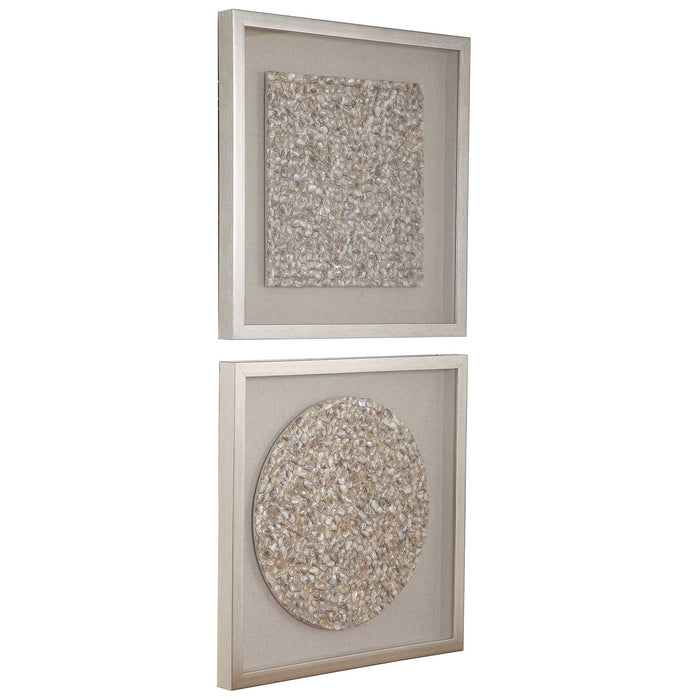 Arline - Shadow Boxes (Set of 2) - Brown / Silver / White