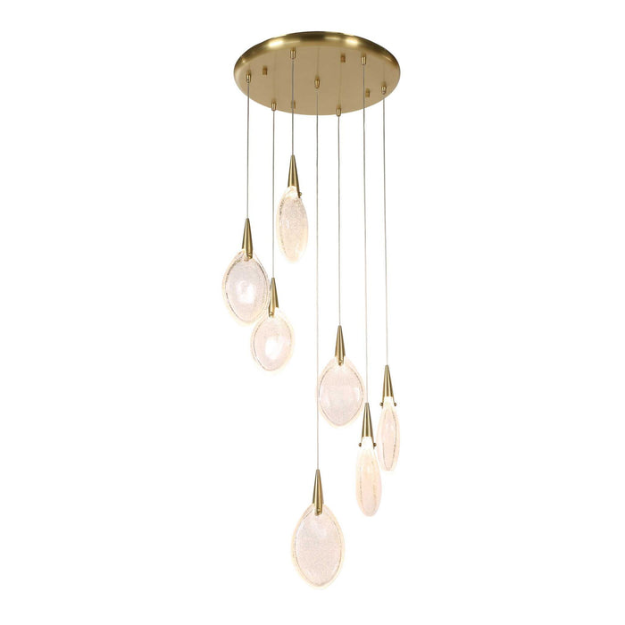 Deluge - 7 Light LED Pendant - Brass
